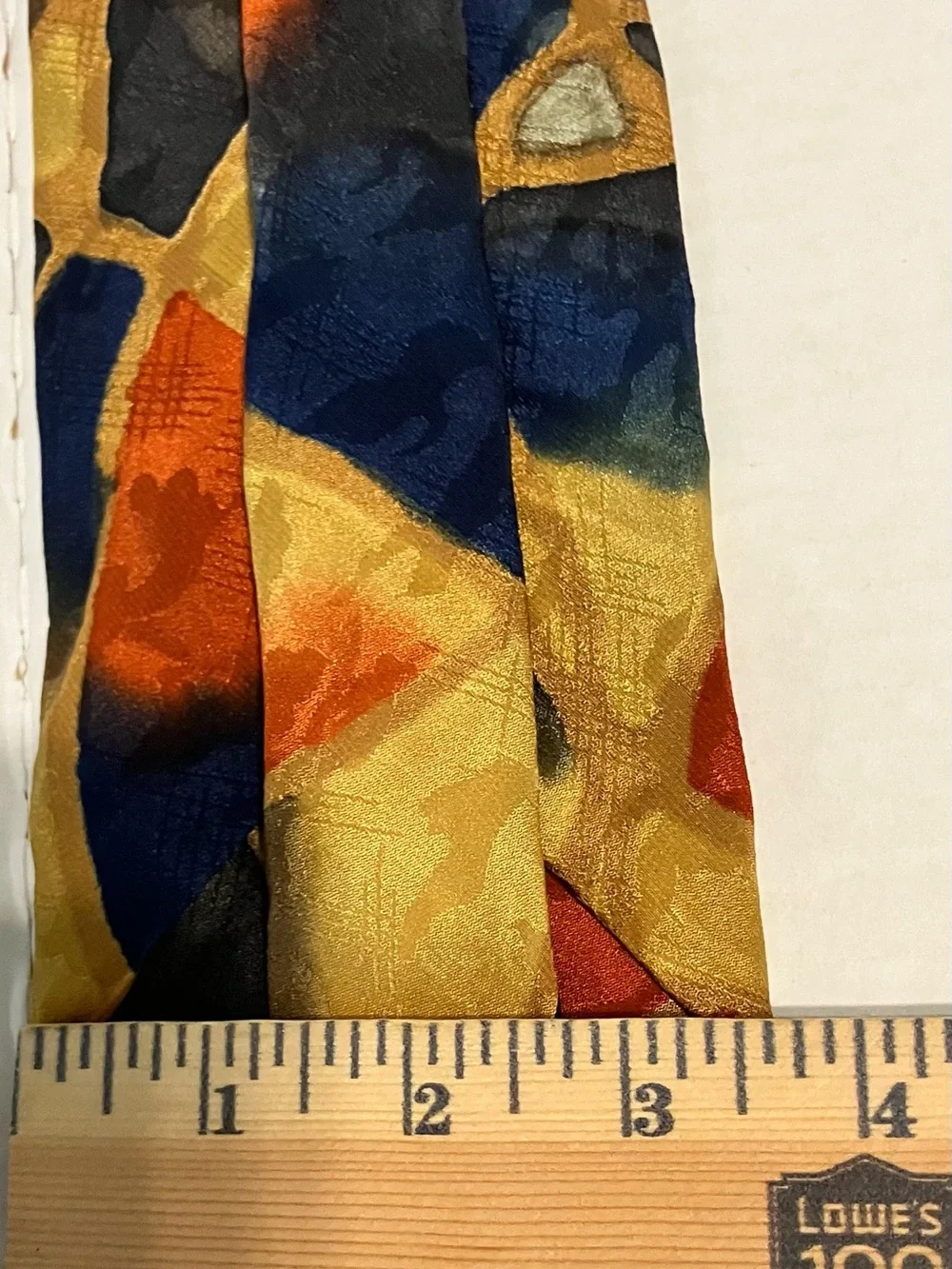 Via Barberini Italian MadeGold Abstract Pattern Men's Tie with Multicolor Accent